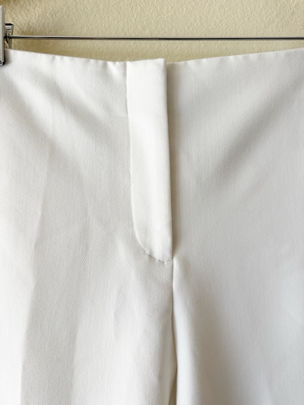 ZARA Minimalist White Flared Dress Pants High Waisted Creased Size Large - Picture 5 of 14